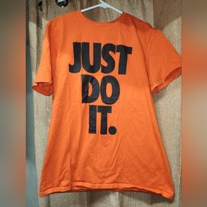 Men's Large Nike Just Do It Tee - Orange/Black